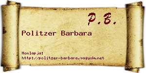 Politzer Barbara névjegykártya